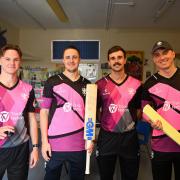 Sonny Baker, Tom Kohler-Cadmore, Ben Green and Tom Banton launch the batting and bowling shirts.