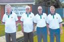 KITTED OUT: South Petherton Bowling Club members Pete Hutchings, RegChater, Steve Lester and Geoff Meecham are pictured modelling the club’s new  Steve Lester and Geoff Meecham are pictured modelling the club’s new shirts.