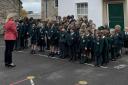 The children at Chard School observed a two-minute silence at 11am.