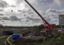 ROADWORKS: Blackbrook Bridge being lifted into place, as part of the Junction 25 improvements