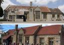Buckland St Mary SChool's roofs, pictured before and after funding