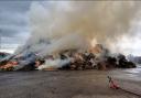 BLAZE: Haystack fire in Ash, Somerset. Pic: Somerton Fire Station