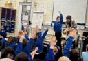 Herne View Primary School pupils in Ilminster during the workshop