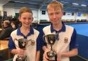 DELIGHT: Oli Collins (left) and Leo Bonning with their trophies from the Somerset School of Excellence.