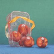 Still Life with Nectarines, oil on canvas, Mark Beesley