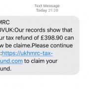 WARNING: An example of a scam text message designed to catch out people completing their tax returns