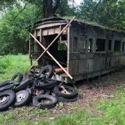 OFF THE RAILS: The mid-19th century GWR First Class carriage, left languishing in a New Forest field for decades, is estimated to sell for £5,000-£10,000