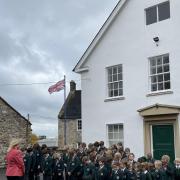 The children at Chard School observed a two-minute silence at 11am.
