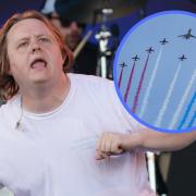 Lewis Capaldi set interrupted by Red Arrows flypast over Pyramid Stage