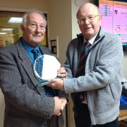 John Galpin presented an award by John Harvey of the Referees Association