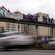 People taking part in a pro-Palestine protest