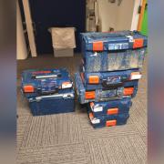 Police retrieved these toolboxes with the help of another victim