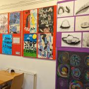 Some of the artworks created by schoolchildren for the exhibition