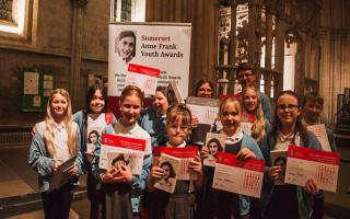 Pupils at the Somerset Anne Frank Youth Awards.