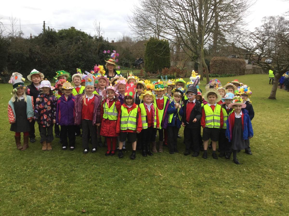 South Petherton pupils showing off their spectacular hats