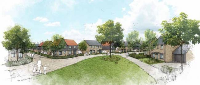 PLANS: Artist's impression of first 110 homes on Crewkerne Key Site. Pic: LHC Group
