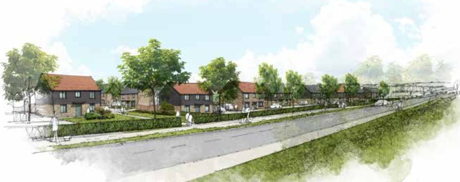 PLAN: Artist's impression of first 110 homes on Crewkerne Key Site. Pic: LHC Group