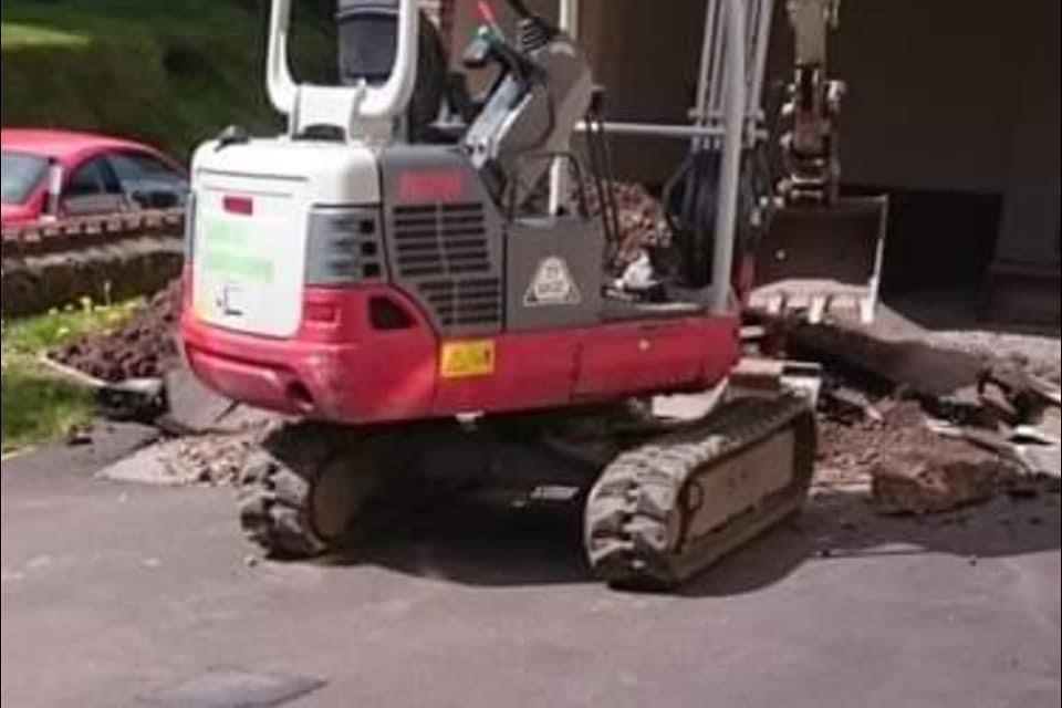 The digger stolen from Shepton Beauchamp