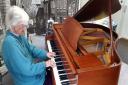 REUNION: Gwyneth Isaacs and the baby grand piano at Burnworthy House, South Petherton (all pics: Steve Richardson)