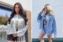 Influencers Kady McDermott (left) and Amber Turner (right) wearing festival looks from Boohoo. Credit: Boohoo/Canva