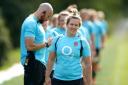England's Marlie Packer during the training session at Pennyhill Park, London.
