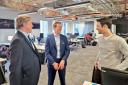Marcus Fysh MP (left) visited Revolut's headquarters in London on Tuesday as part of his ministerial role.