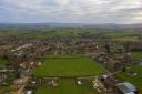 An aerial view of the planned site for 50 homes in Merriott, Somerset.