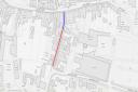 A map showing the temporary traffic restrictions on Ditton Street