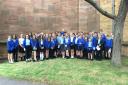 A group of pupils visiting the Minster in Taunton