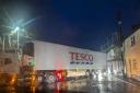 A photo showing the Tesco lorry in Ilminster this morning (Monday, December 4)