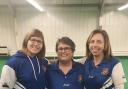 TRIO: Ilminster Bowling Club's Kirsty Hembrow, Lyn Beale and Debbie Hawker
