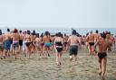 Stock image of a New Year's Day dip
