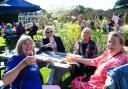 Ruth Proctor, Shelagh Willmott, Sue Collard and Mary Chisholm at the Cottage Flowers garden party. Picture: Steve Richardson