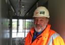 Councillor Henry Hobhouse inside one of the storage containers