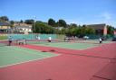 Action at Ilminster tennis club.