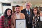AWARD: Luis Martelo pictured with his wife (left), the High Sheriff of Somerset, Thomas Sheppard, and his wife
