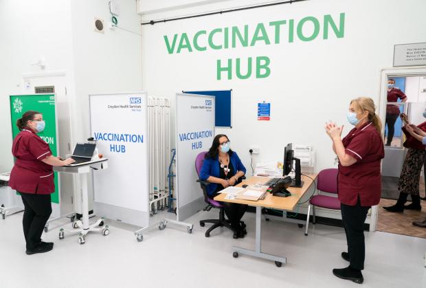 Chard & Ilminster News: The Vaccination Hub at Croydon University Hospital, south London (PA)