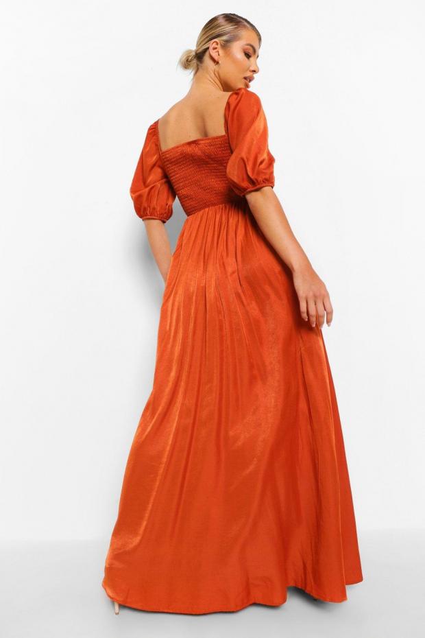 Chard & Ilminster News: Shirred deal 3/4 sleeve maxi dress. Credit: boohoo