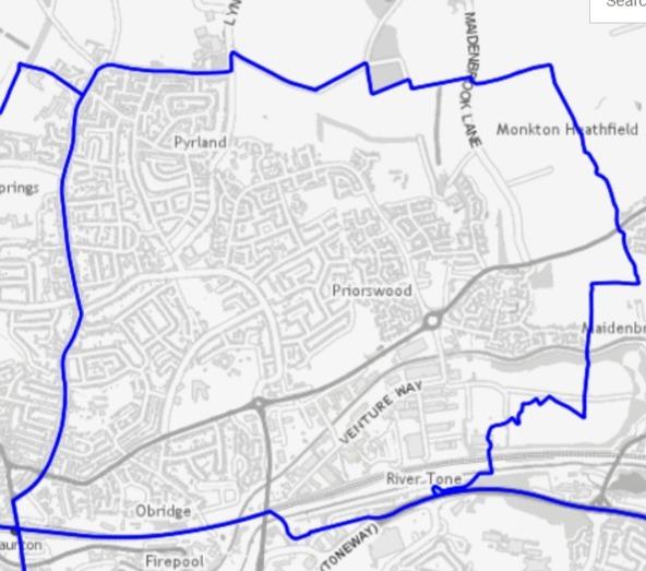 Chard & Ilminster News: Map Of The Taunton North Division. CREDIT: Somerset Intelligence. Free to use for all BBC wire partners.