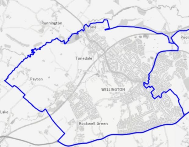 Chard & Ilminster News: Map Of The Wellington Division. CREDIT: Somerset Intelligence. Free to use for all BBC wire partners.