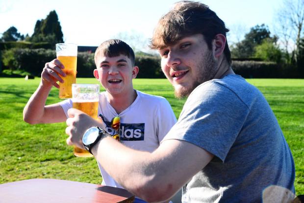 Chard & Ilminster News: Nathan Cheatle and Henrique Pestana at Tatworth Beer Festival.