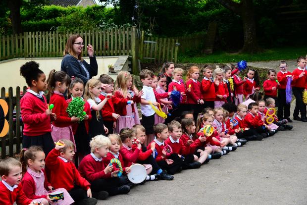 Chard & Ilminster News: Welcoming party at Avishayes Primary School.