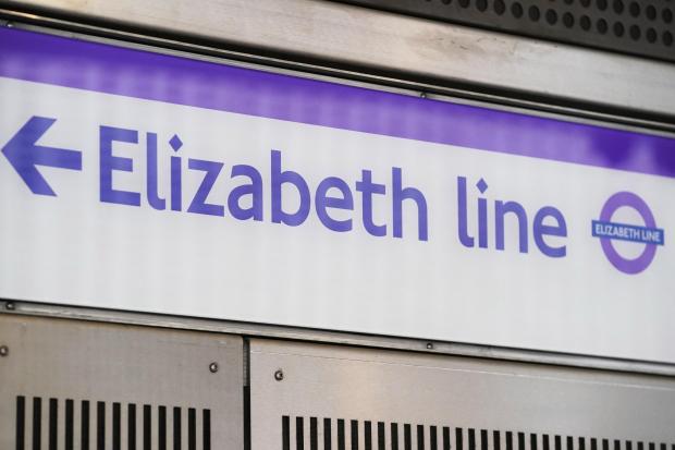 An Elizabeth line sign
