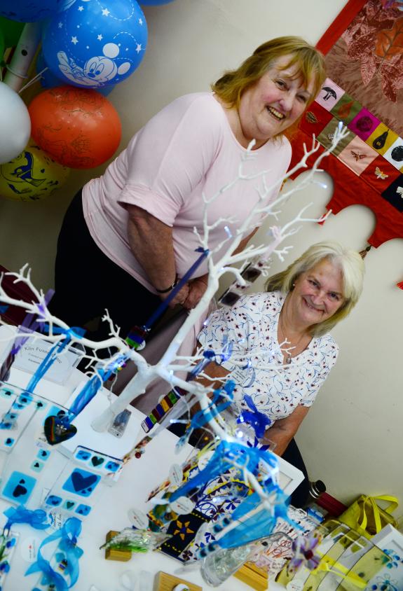 Chard & Ilminster News: Cath Morrison and Elizabeth Ernill from Kiln Fused Glass. Chard & Ilminster News: Cath Morrison and Elizabeth Ernill from Kiln Fused Glass.