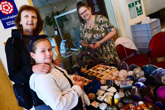 Chard & Ilminster News: Sally and Lacey Moore with Cathy Riordan from Fire and Earth Crystals. Chard & Ilminster News: Sally and Lacey Moore with Cathy Riordan from Fire and Earth Crystals.