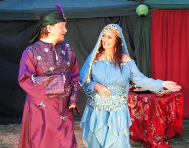 Chard & Ilminster News: Maat ward as the sultan and Martine Davies as Shahrazad (Photo credit Mark Dawson) 