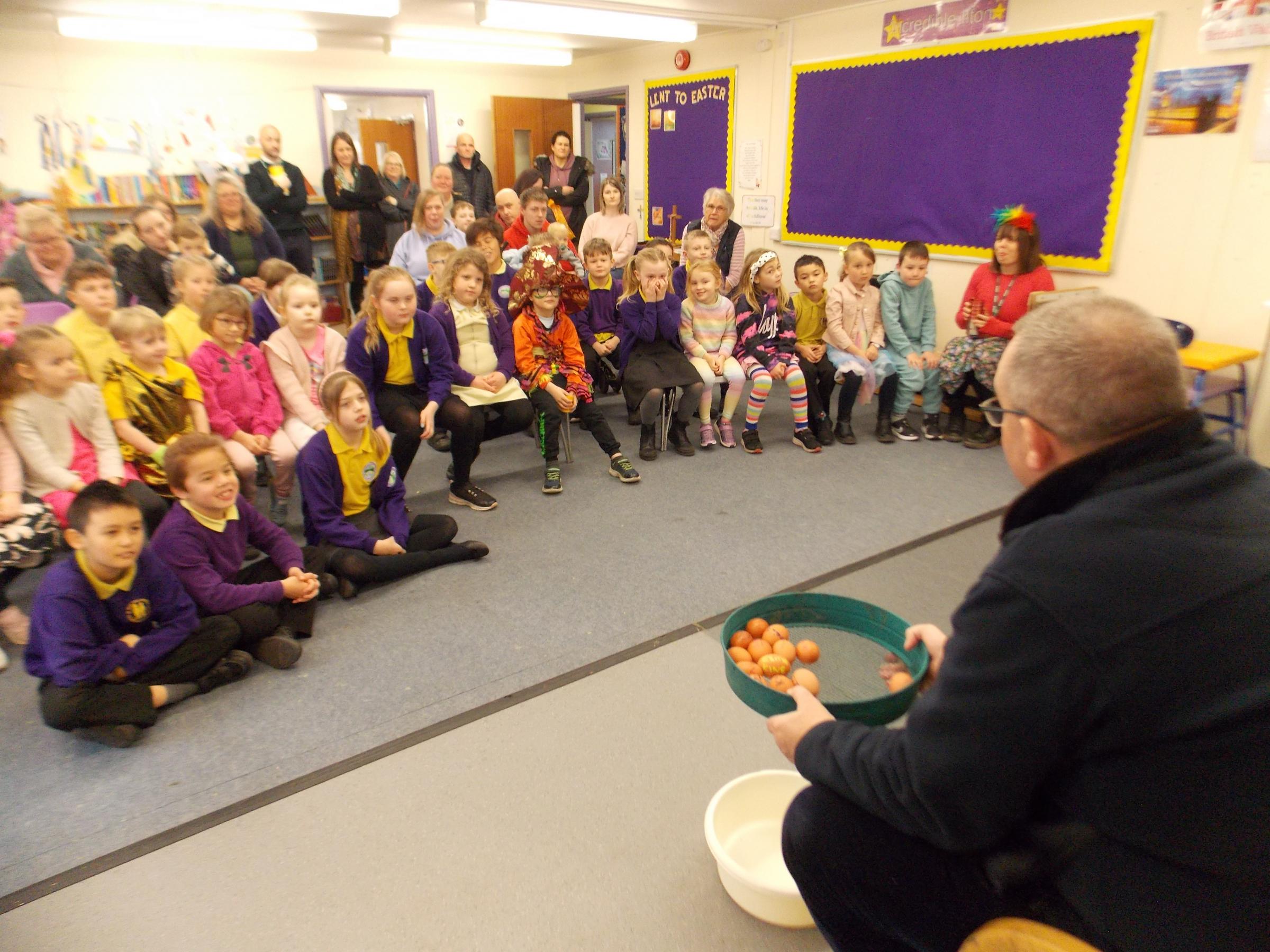 Egg shackling at St Mary and St Peter's School, Ilton, | Chard & Ilminster News - Vimarsana News