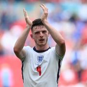 Declan Rice of England applauds the fans following victory in the England v Croatia  Euro 2020  match