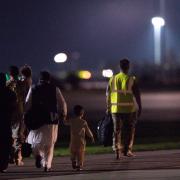 SAFETY: Arrivals from Afghanistan at RAF Brize Norton, Oxfordshire. PICTURE: Jacob King/PA Wire