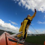 STAR: Patricia on her Wing Walk. Pic: Wingwalk buzz